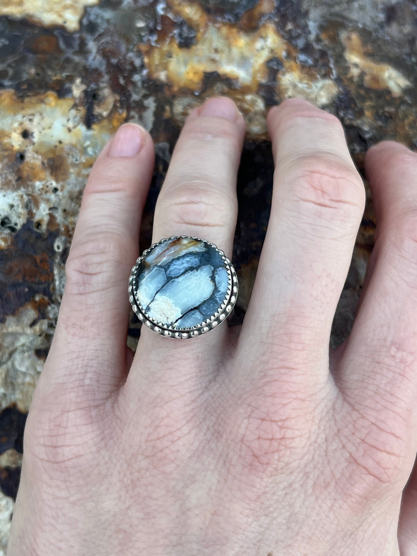 details of a wing double banded ring
