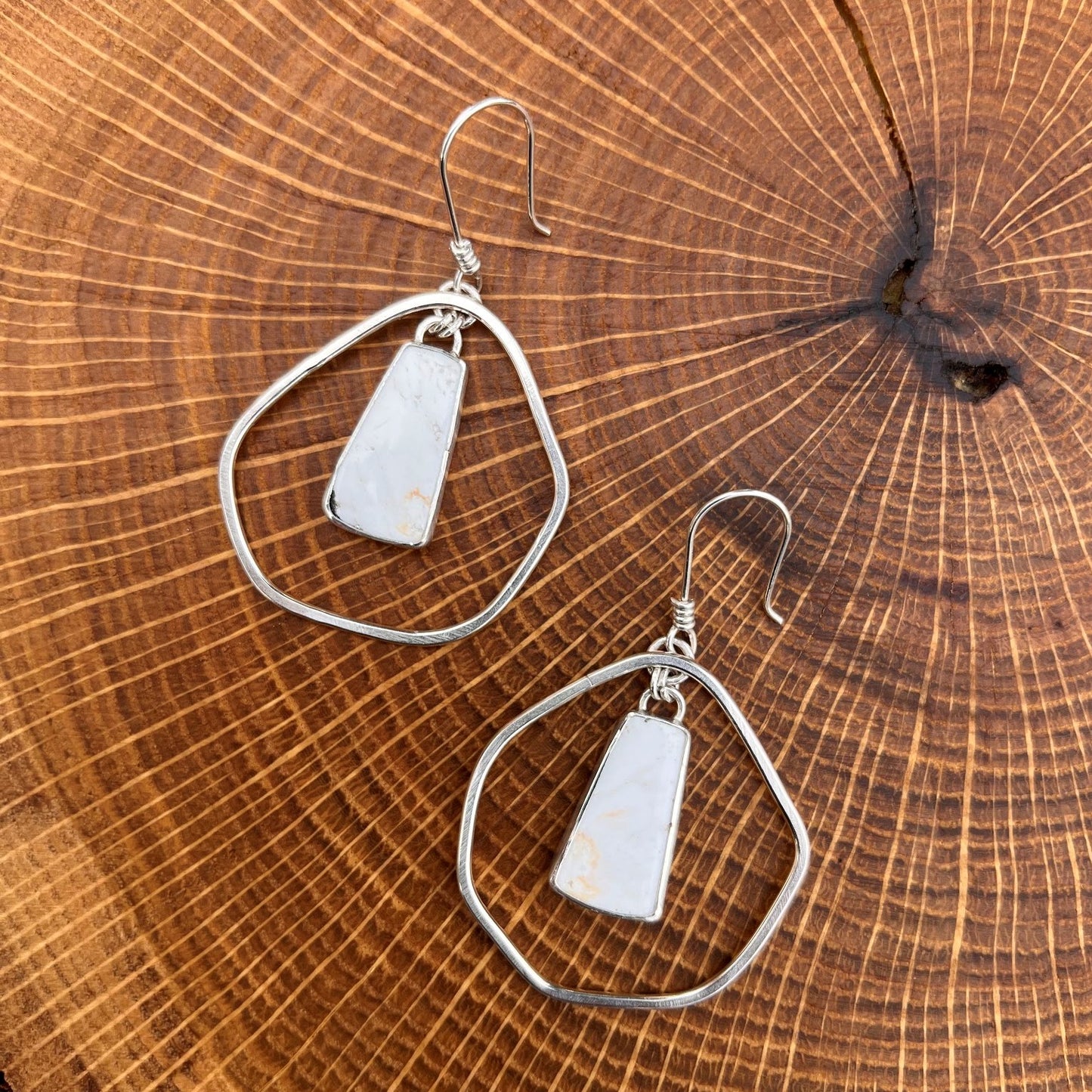 white buffalo cloud earrings