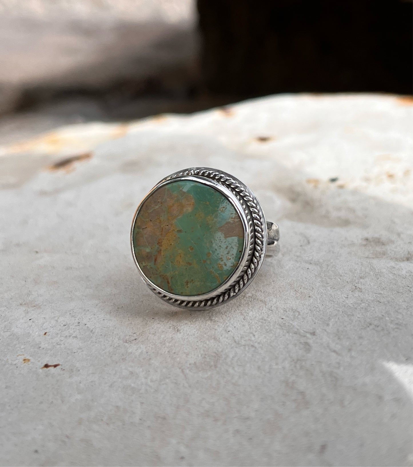 nevada turquoise double band ring, size 7.5